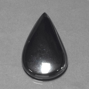 Ematite Grigio nero naturale da 23.35 ct, Forma a pera, Opaco