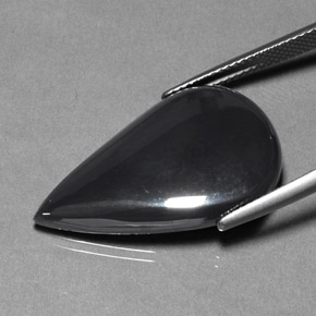 Ematite Grigio nero naturale da 23.35 ct, Forma a pera, Opaco