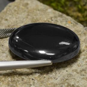 Ematite grigio scuro naturale da 57,22 ct, taglio rotondo, opaco