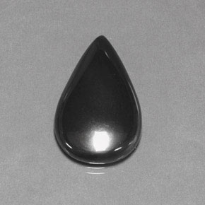 Ematite naturale grigio da 19,39 ct, taglio a pera, opaco