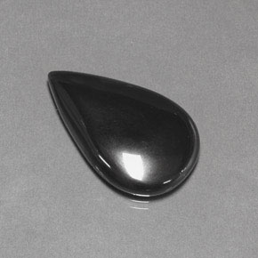 Ematite naturale grigio da 19,39 ct, taglio a pera, opaco