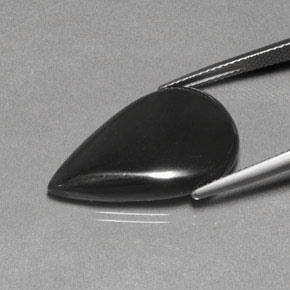 Ematite naturale grigio da 19,39 ct, taglio a pera, opaco