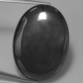 Ematite naturale grigio da 54,54 ct, taglio ovale, opaco