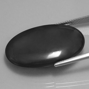 Ematite naturale grigio da 54,54 ct, taglio ovale, opaco