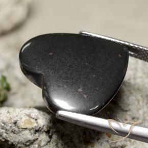 Ematite Grigio scuro naturale da 23.99 ct, Cuore, Opaco