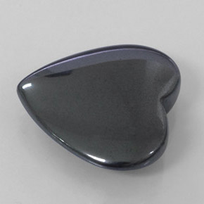 Ematite naturale grigio da 23,42 ct, a forma di cuore, opaco