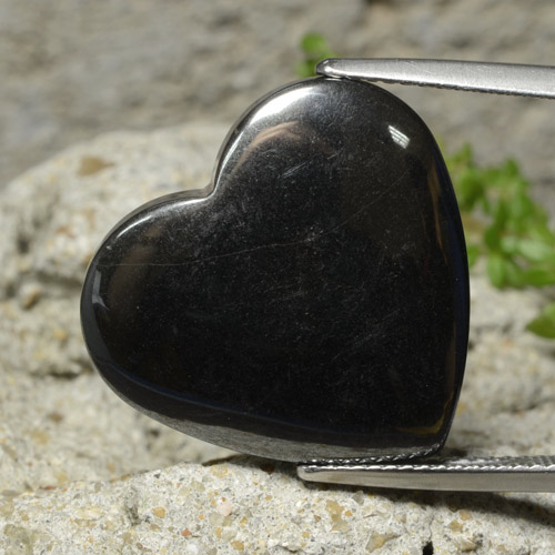 Ematite Grigio scuro naturale da 25.82 ct, A forma di cuore, Opaco