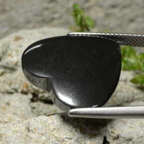Ematite Grigio scuro naturale da 25.82 ct, A forma di cuore, Opaco