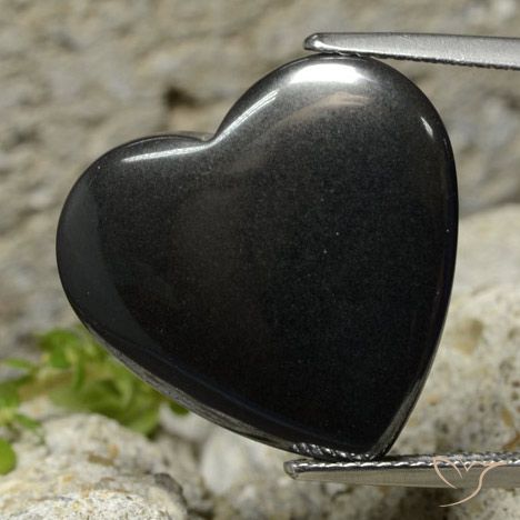 23.09ct Naturale Grigio scuro Ematite, Cuore, Opaco