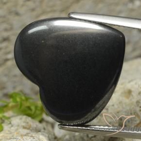 Ematite Grigio scuro naturale da 23.09 ct, Cuore, Opaco