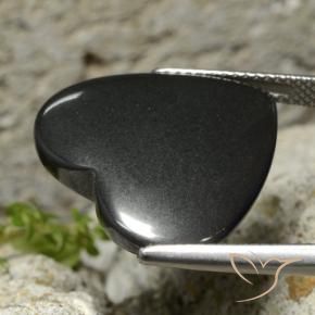Ematite Grigio scuro naturale da 23.09 ct, Cuore, Opaco