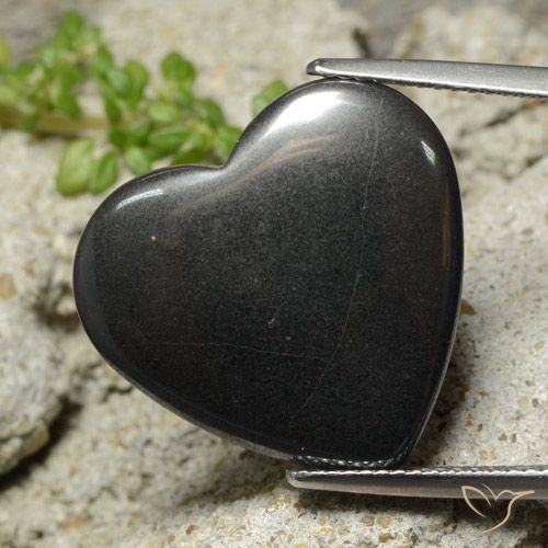 23.05ct Naturale Grigio scuro Ematite, Cuore, Opaco