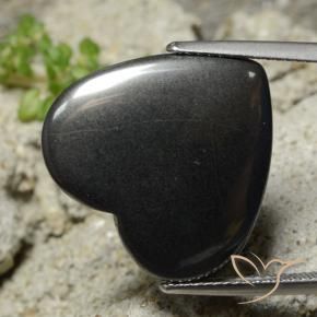 Ematite Grigio scuro naturale da 23.05 ct, Cuore, Opaco