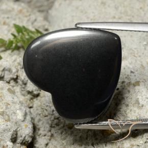 Ematite Grigio scuro naturale da 23.25 ct, Cuore, Opaco
