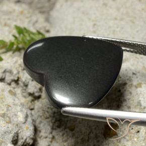Ematite Grigio scuro naturale da 23.25 ct, Cuore, Opaco