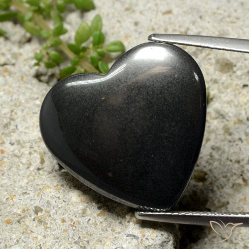 23.57ct Naturale Grigio scuro Ematite, Cuore, Opaco