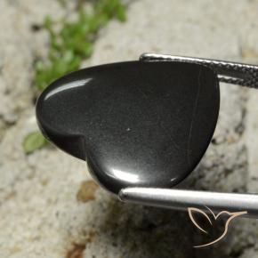 Ematite Grigio scuro naturale da 22.87 ct, Cuore, Opaco