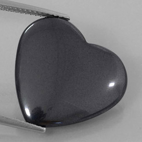 Ematite naturale grigio da 23,01 ct, a forma di cuore, opaco