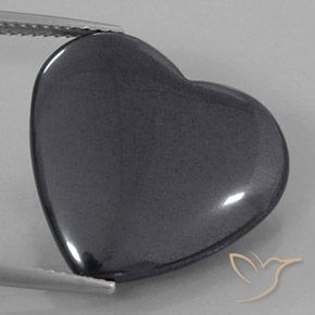 22.83ct Naturale Grigio scuro Ematite, Cuore, Opaco