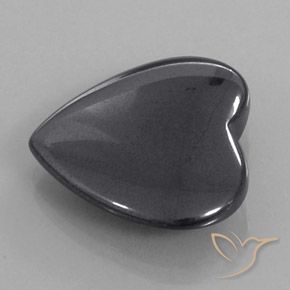 Ematite Grigio scuro naturale da 22.83 ct, Cuore, Opaco