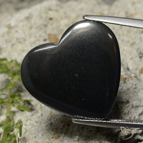 23.50ct Naturale Grigio scuro Ematite, Cuore, Opaco