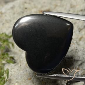 Ematite Grigio scuro naturale da 23.50 ct, Cuore, Opaco