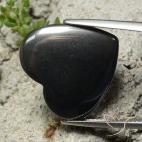 Ematite Grigio nero naturale da 23.58 ct, Cuore, Opaco