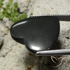 Ematite Grigio nero naturale da 23.58 ct, Cuore, Opaco