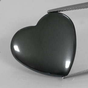 Ematite naturale grigio da 23,17 ct, a forma di cuore, opaco