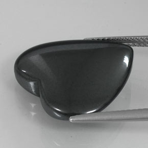 Ematite naturale grigio da 23,17 ct, a forma di cuore, opaco