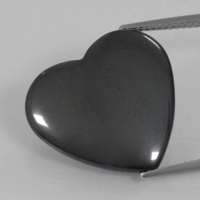 Ematite naturale grigio da 22,90 ct, a forma di cuore, opaco
