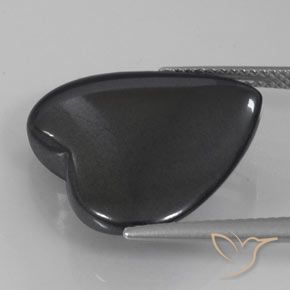 Ematite Grigio scuro naturale da 22.91 ct, Cuore, Opaco