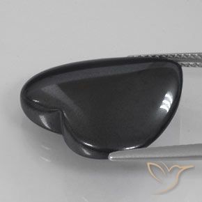 Ematite Grigio scuro naturale da 22.57 ct, Cuore, Opaco