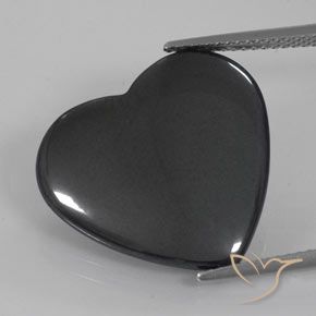 23.38ct Naturale Grigio nero Ematite, Cuore, Opaco