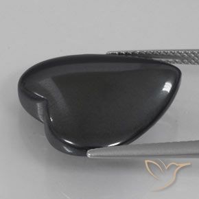 Ematite Grigio nero naturale da 23.38 ct, Cuore, Opaco