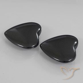 Gemme di Ematite Grigio scuro naturale da 46.20 ct, Cuore, Opaco