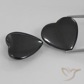 Gemme di Ematite Grigio scuro naturale da 46.20 ct, Cuore, Opaco