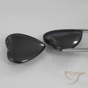 Gemme di Ematite Grigio scuro naturale da 46.20 ct, Cuore, Opaco