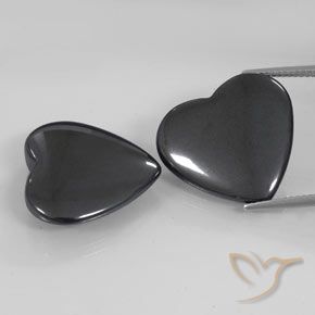 46.25ctw Naturale Grigio nero Ematite, Cuore, Opaco