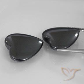Gemme di Ematite Grigio nero naturale da 46.25 ct, Cuore, Opaco