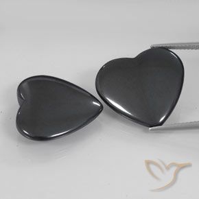 46.56ctw Naturale Grigio scuro Ematite, Cuore, Opaco