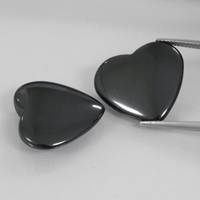 Gemme di Ematite Grigio nero naturale da 46.94 ct, A forma di cuore, Opaco