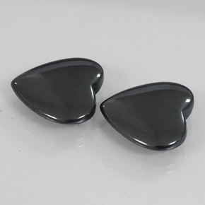 Gemme di Ematite Grigio nero naturale da 46.94 ct, A forma di cuore, Opaco