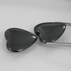 Gemme di Ematite Grigio nero naturale da 46.94 ct, A forma di cuore, Opaco