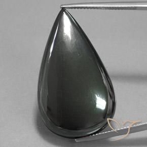 53.68ct Naturale Grigio scuro Ematite, Forma a pera, Opaco
