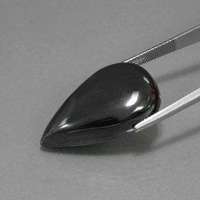 Ematite Grigio nero naturale da 43.28 ct, Forma a pera, Opaco