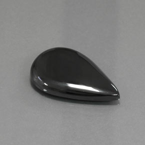 Ematite nero e grigio naturale da 28,96 ct, taglio a pera, opaco