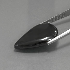 Ematite nero e grigio naturale da 28,96 ct, taglio a pera, opaco