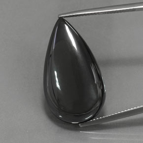 Ematite Grigio nero naturale da 30.66 ct, Forma a pera, Opaco