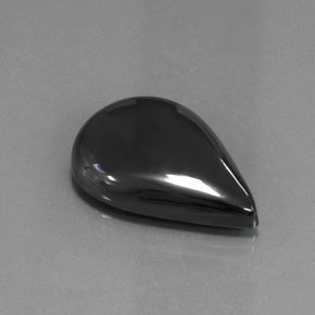 Ematite naturale grigio da 36,01 ct, taglio a pera, opaco